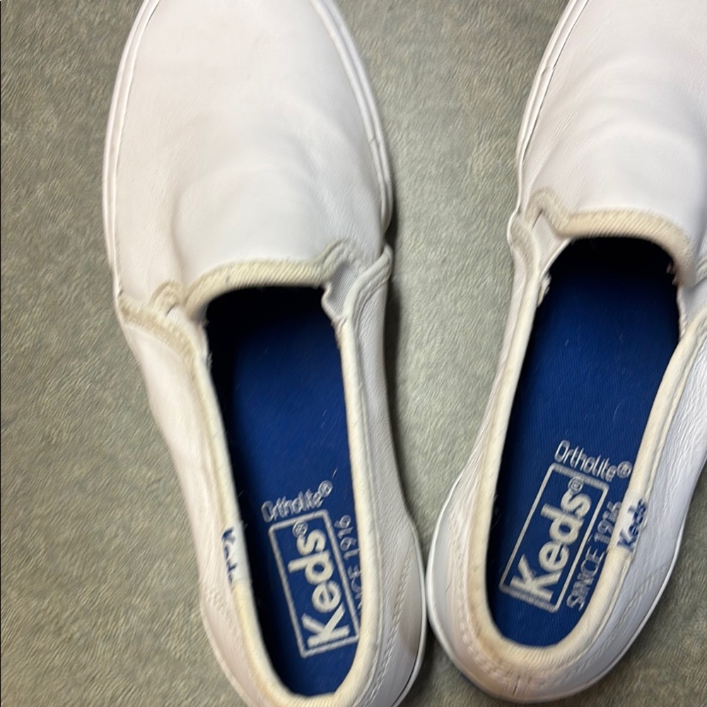 Keds White Canvas Slip-On Flats